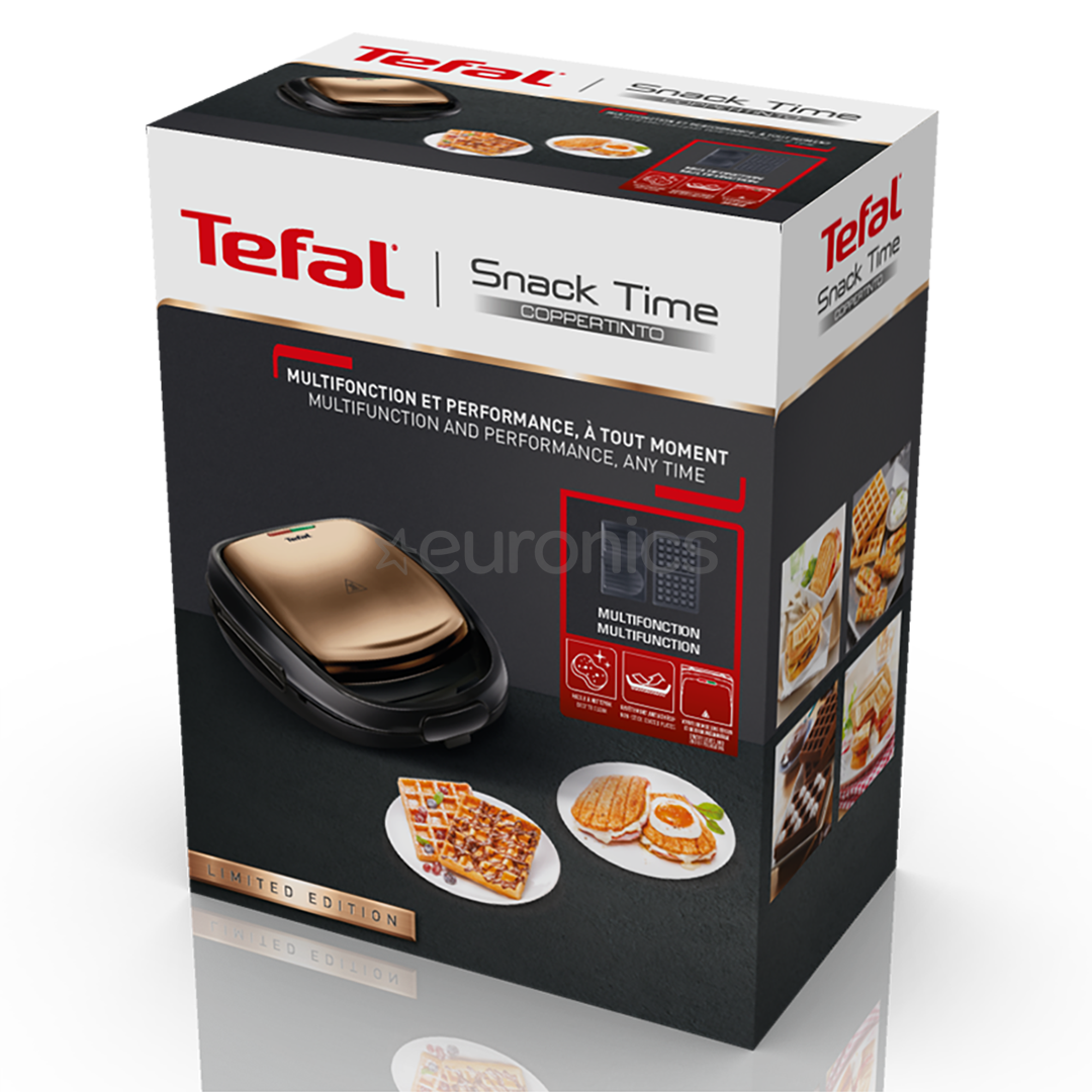 Tefal Snack Time Coppertinto, 700 W, vask - Võileiva- ja vahvlimasin