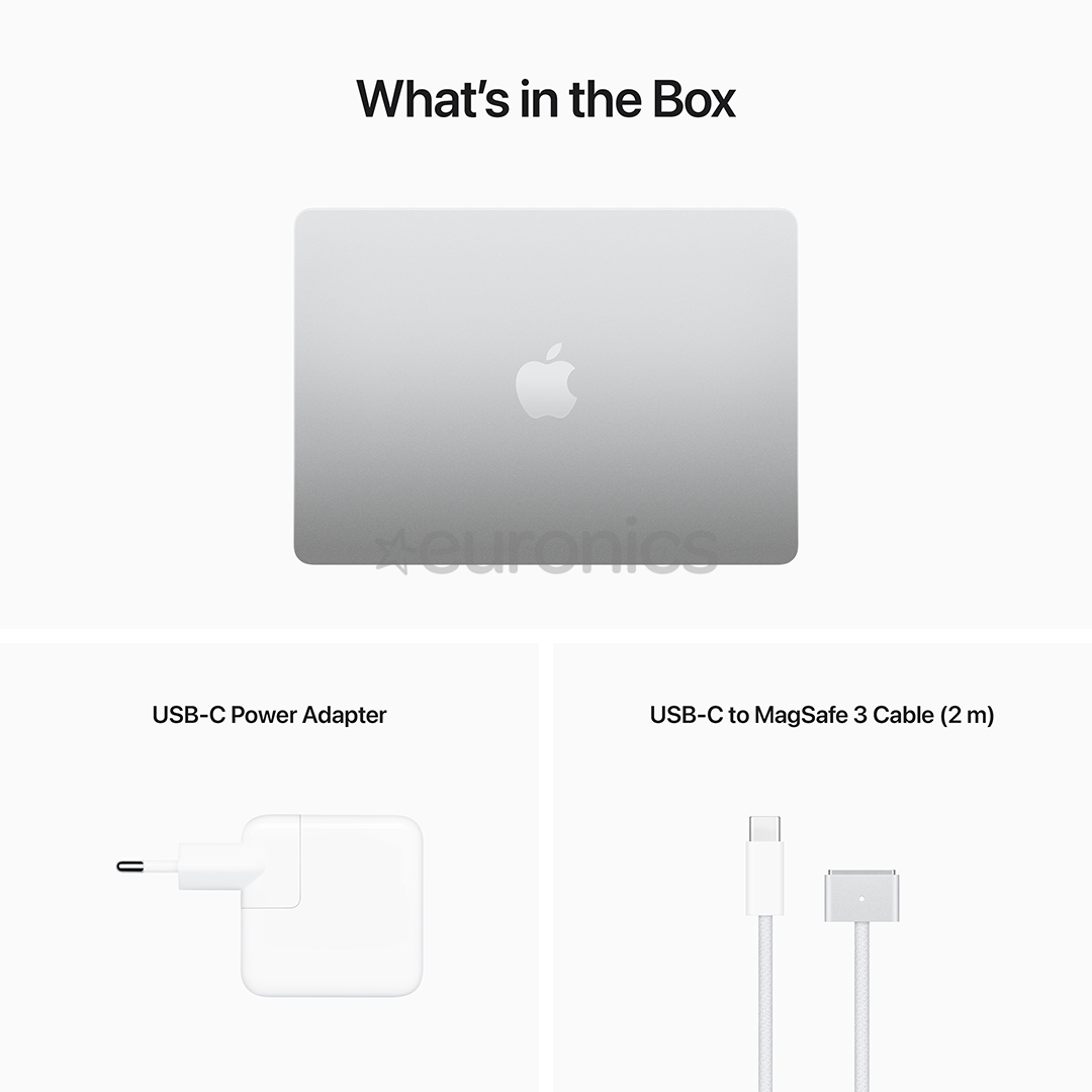 Apple MacBook Air 13 (2022), M2 8C/8C, 16 ГБ, 256 ГБ, ENG, серебристый - Ноутбук