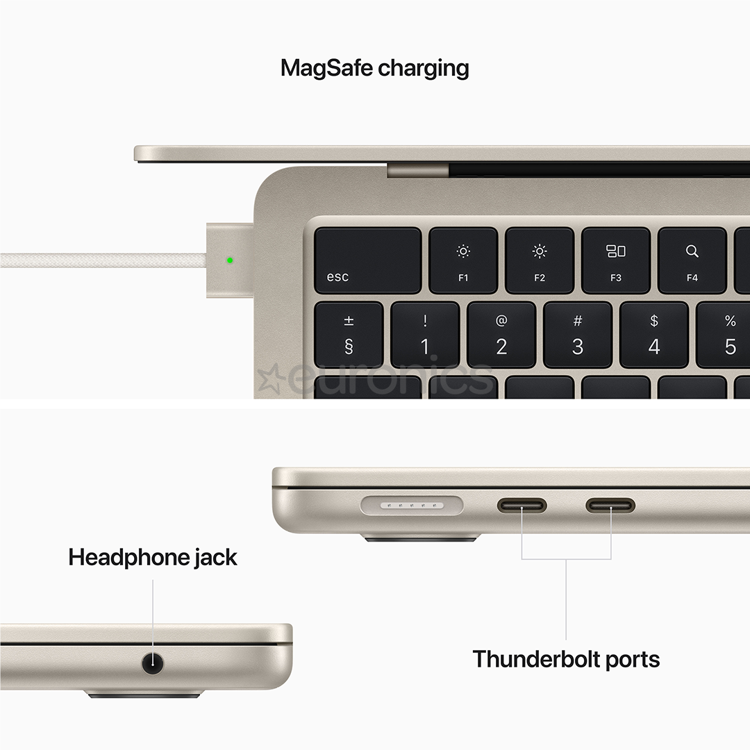 Apple MacBook Air 13" (2022), M2 8C/8C, 16 GB, 256 GB, SWE, starlight - Notebook