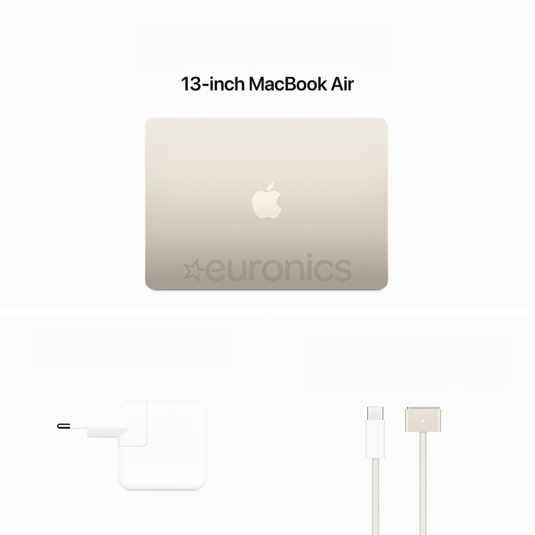 Apple MacBook Air 13'' (2024), M3 8C/10C, 24 GB, 512 GB, ENG, starlight - Notebook