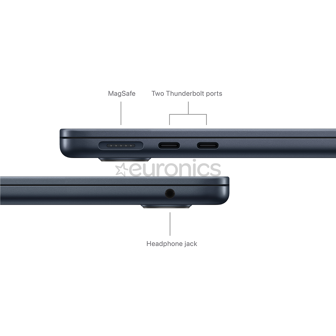 Apple MacBook Air 13'' (2024), M3 8C/8C, 16 GB, 256 GB, ENG, must - Sülearvuti