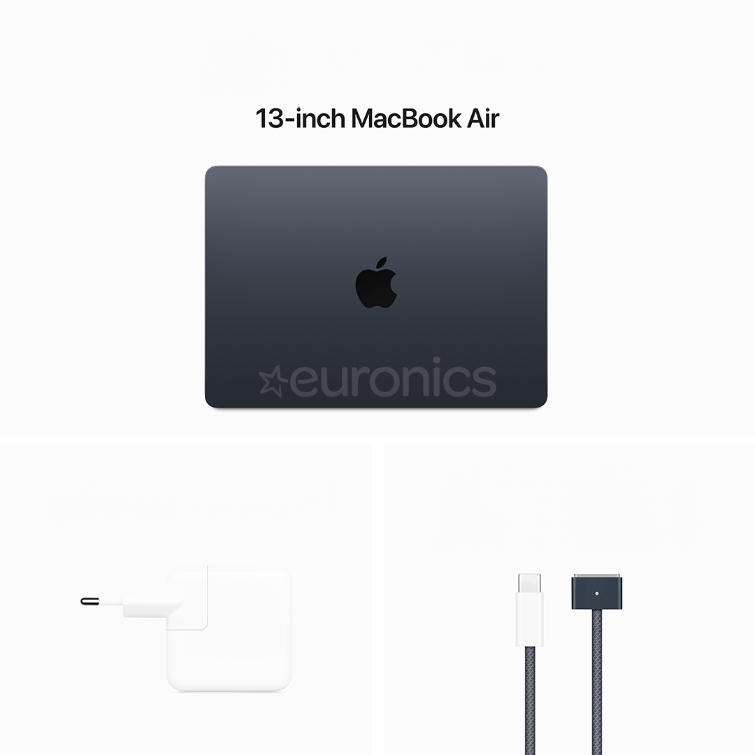 Apple MacBook Air 13'' (2024), M3 8C/8C, 16 GB, 256 GB, ENG, must - Sülearvuti