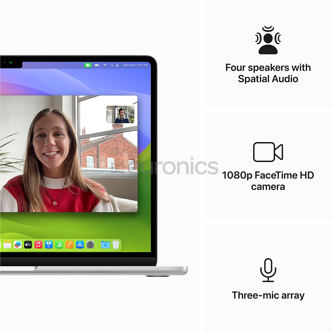 Apple MacBook Air 13'' (2024), M3 8C/8C, 16 ГБ, 256 ГБ, ENG, серебристый - Ноутбук