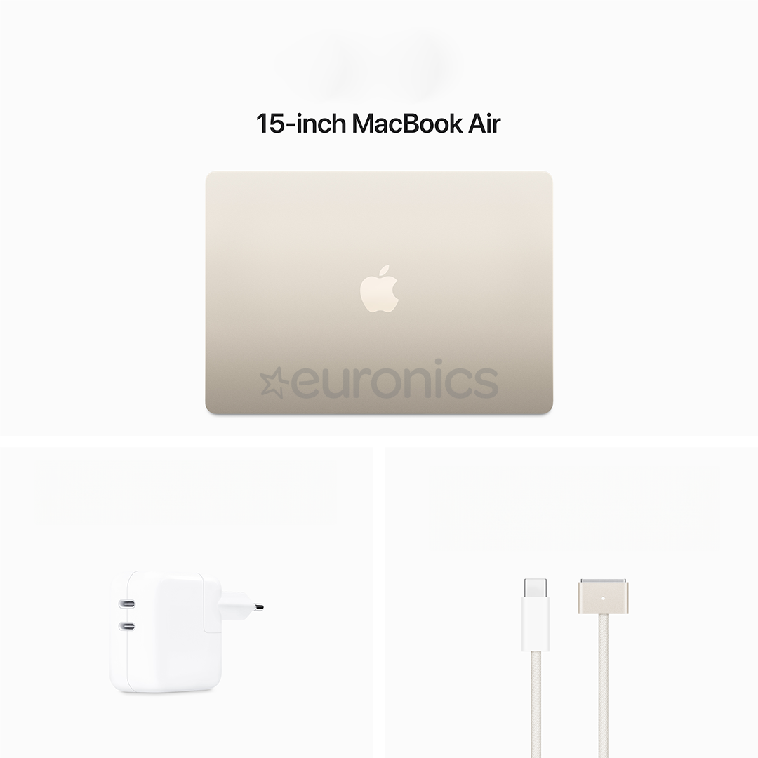Apple MacBook Air 15'' (2024), M3 8C/10C, 16 ГБ, 256 ГБ, RUS, золотистый - Ноутбук