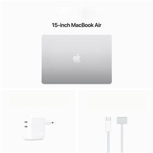 Apple MacBook Air 15'' (2024), M3 8C/10C, 24 ГБ, 512 ГБ, SWE, серебристый - Ноутбук