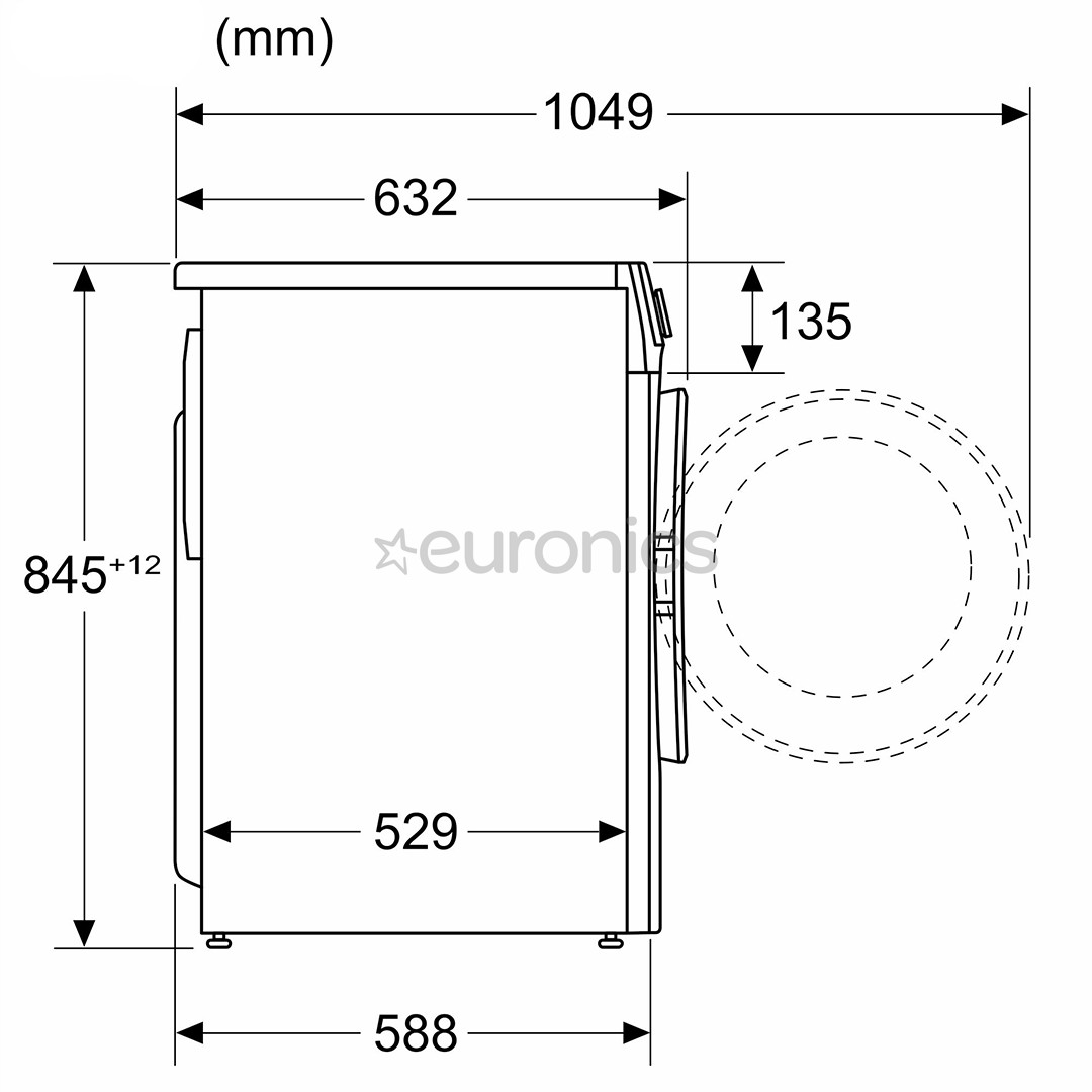 Bosch, Seeria 6, 9 kg, sügavus 58.8 cm, 1400 p/min - Eestlaetav pesumasin