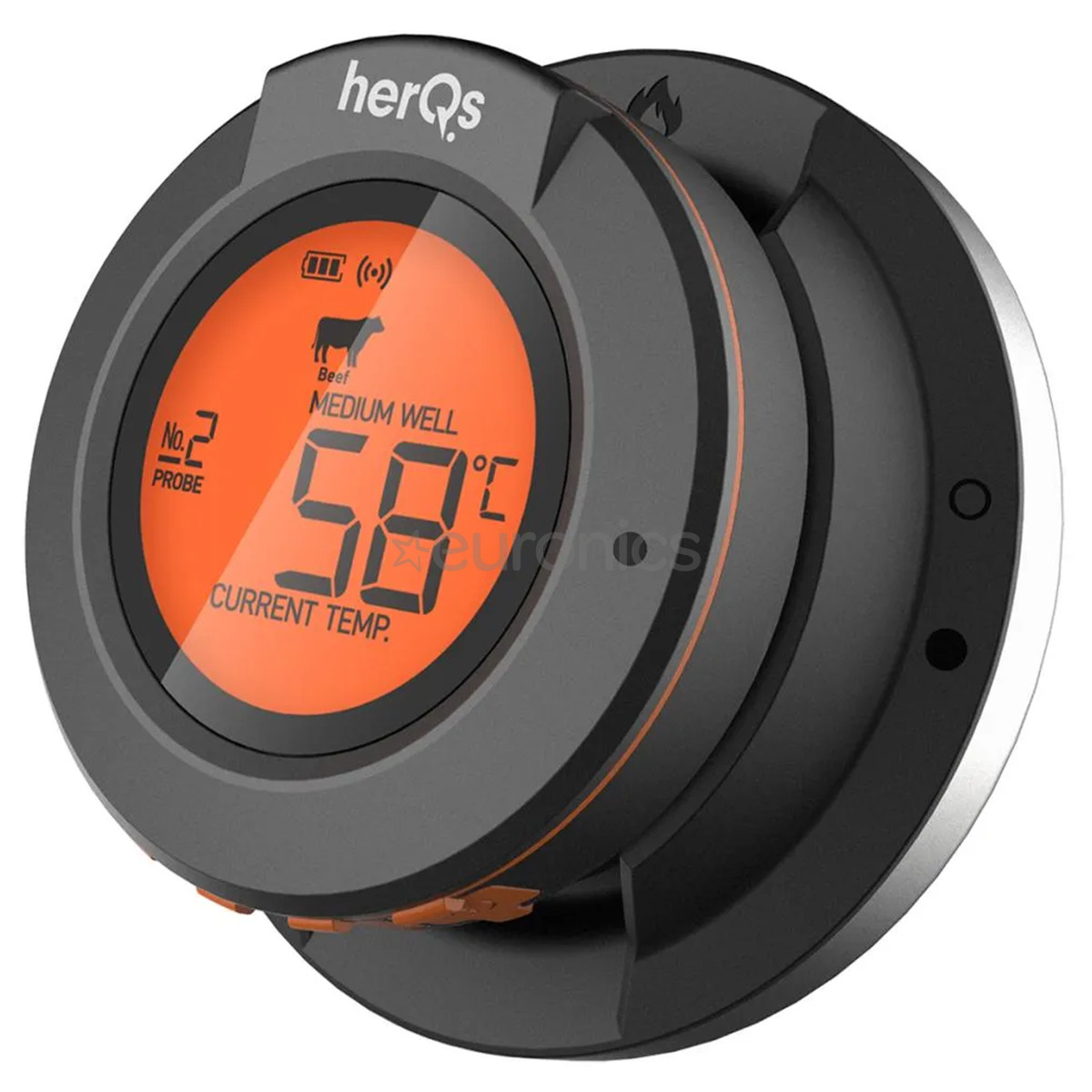 HerQs Dome thermometer, must - Nutikas küpsetustermomeeter