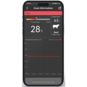HerQs Dome thermometer, must - Nutikas küpsetustermomeeter