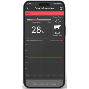 HerQs Dome thermometer, black - Smart cooking thermometer