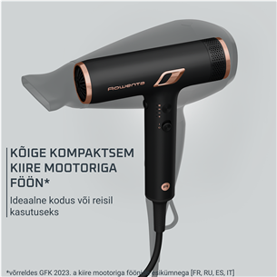 Rowenta NANO, 1700 W, must - Föön