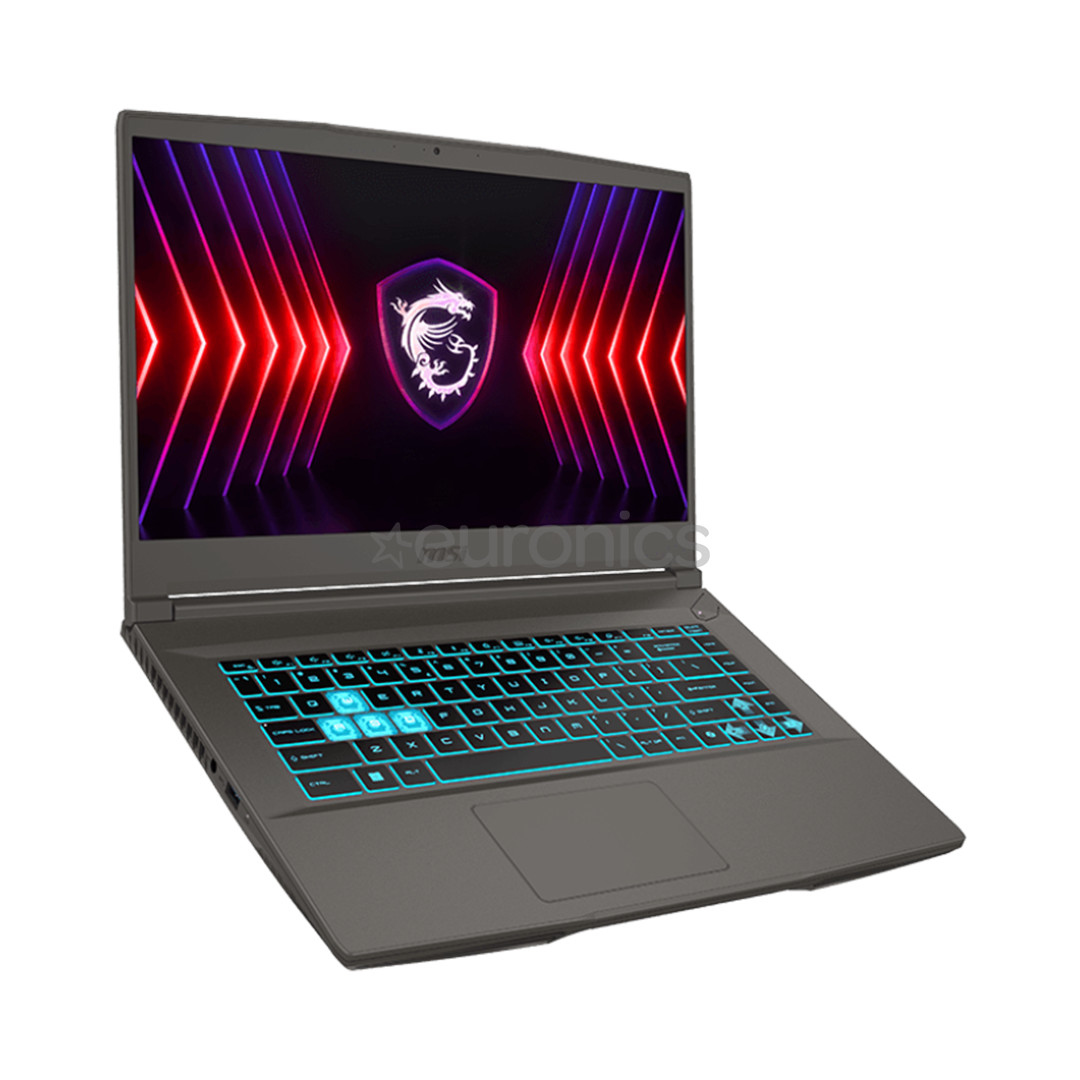 MSI Thin 15, 15,6'', FHD, 144 Hz, i5, 16 GB, 512 GB, RTX 4050, tumehall - Sülearvuti