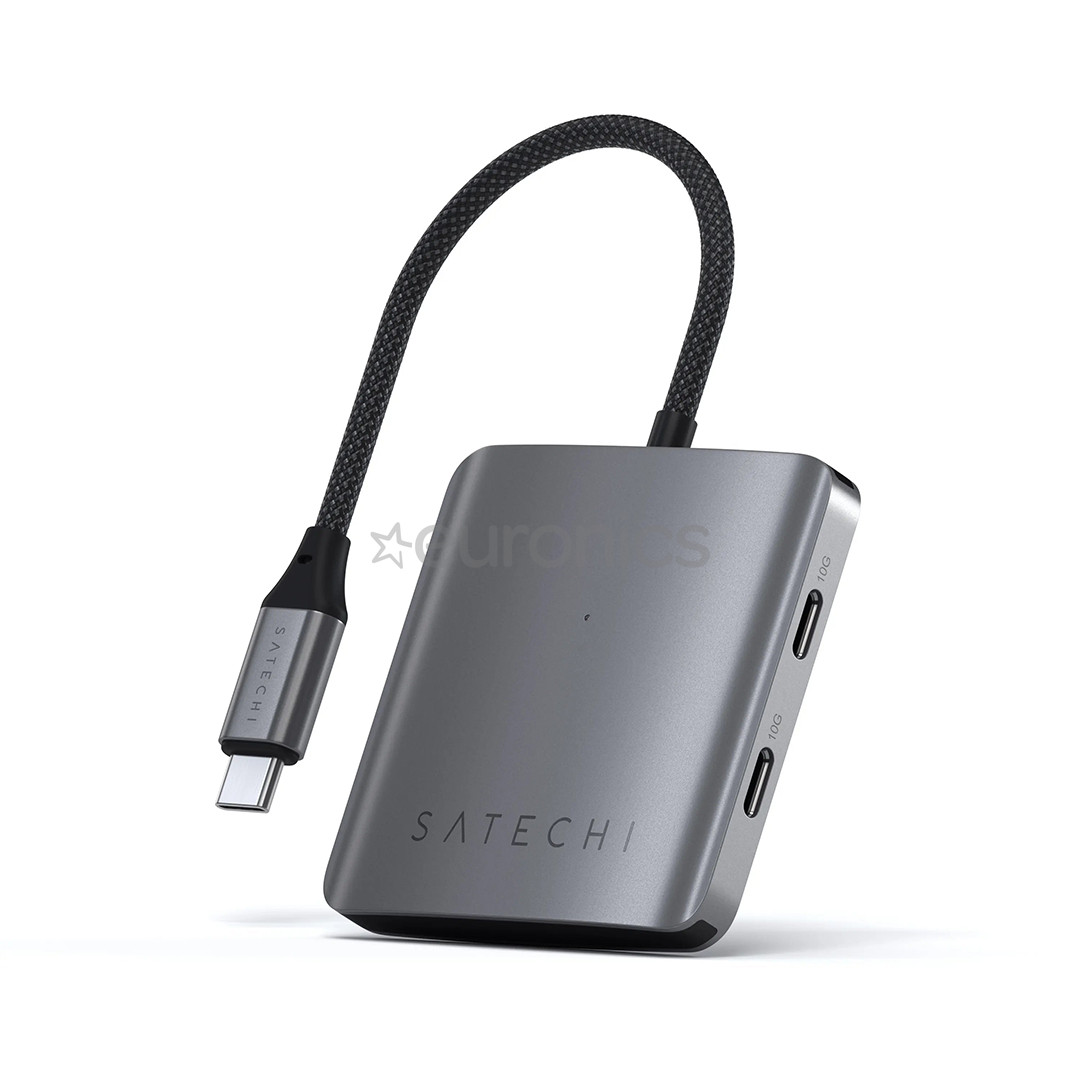 Satechi 4-Port USB-C Hub, Power Delivery, серый - USB-хаб