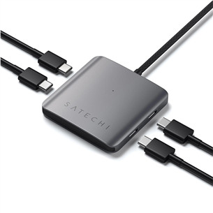 Satechi 4-Port USB-C Hub, Power Delivery, серый - USB-хаб