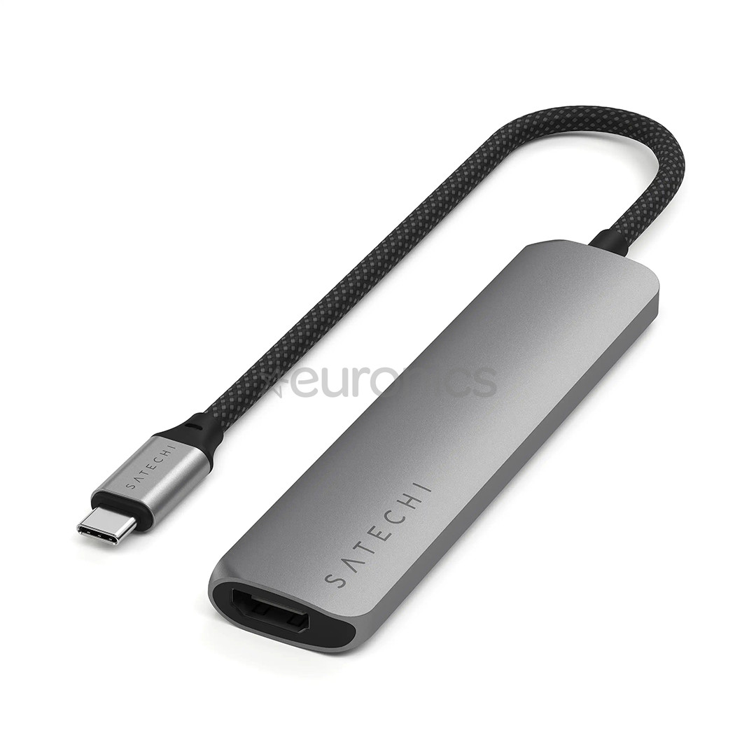 Satechi 6-in-1 USB-C Slim Multiport Adapter, серый - USB-хаб