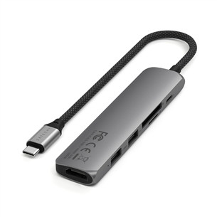 Satechi 6-in-1 USB-C Slim Multiport Adapter, серый - USB-хаб