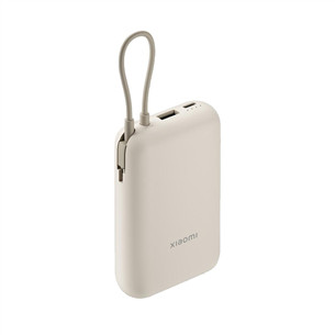 Xiaomi Power Bank, integreeritud kaabel, 10000 mAh, beež - Akupank
