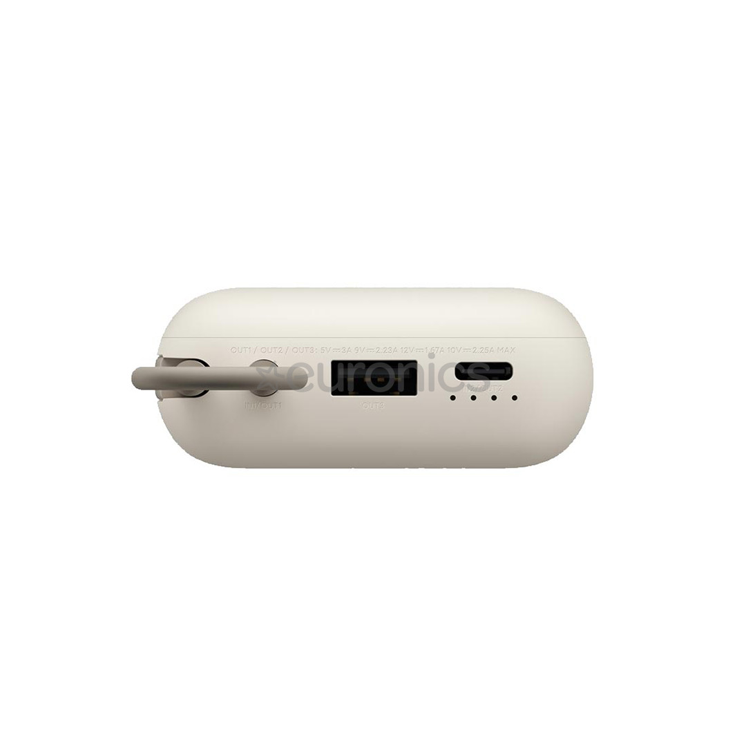 Xiaomi Power Bank, integreeritud kaabel, 10000 mAh, beež - Akupank