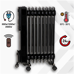 Camry, 9 ribi, 2000 W, must - Õliradiaator