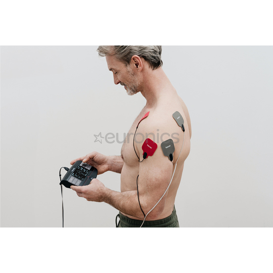 Beurer 4-in-1, heat function, black - Digital TENS/EMS device