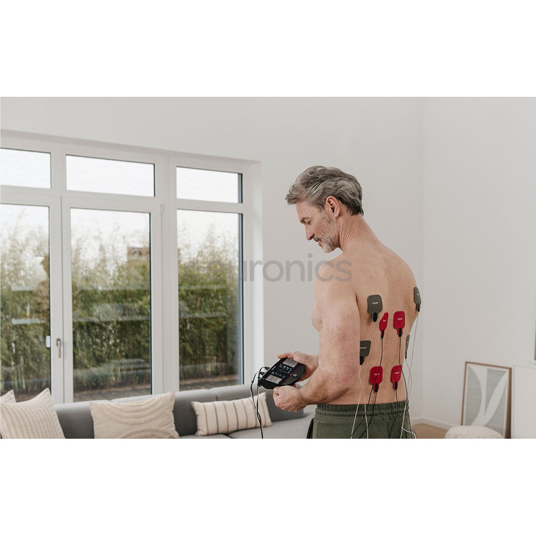 Beurer 4-in-1, heat function, black - Digital TENS/EMS device