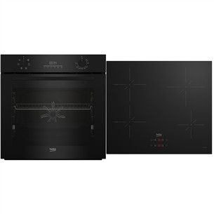 Beko, 72 L, black - Built-in oven + induction hob BCBIE17300KSB+HII644