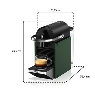 Krups Nespresso Pixie Redesign, dark green - Capsule coffee machine