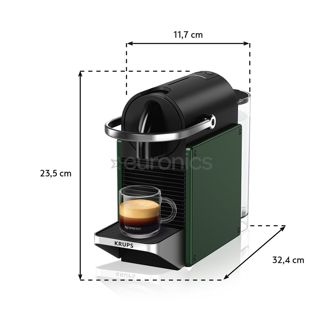 Krups Nespresso Pixie Redesign, dark green - Capsule coffee machine