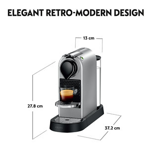 Krups Nespresso Citiz, серебристый - Капсульная кофеварка