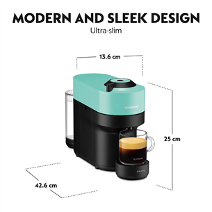 Krups Nespresso Vertuo Pop, mint - Capsule coffee machine