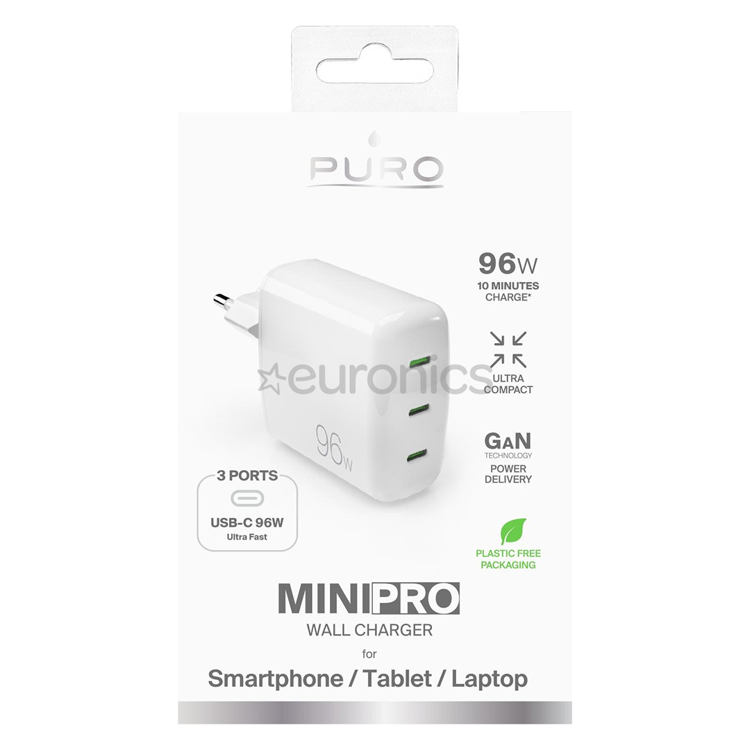 Puro MiniPro Gan Wall Charger, 96 Вт, белый - Зарядное устройство