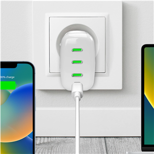 Puro MiniPro Gan Wall Charger, 96 W, valge - Laadija