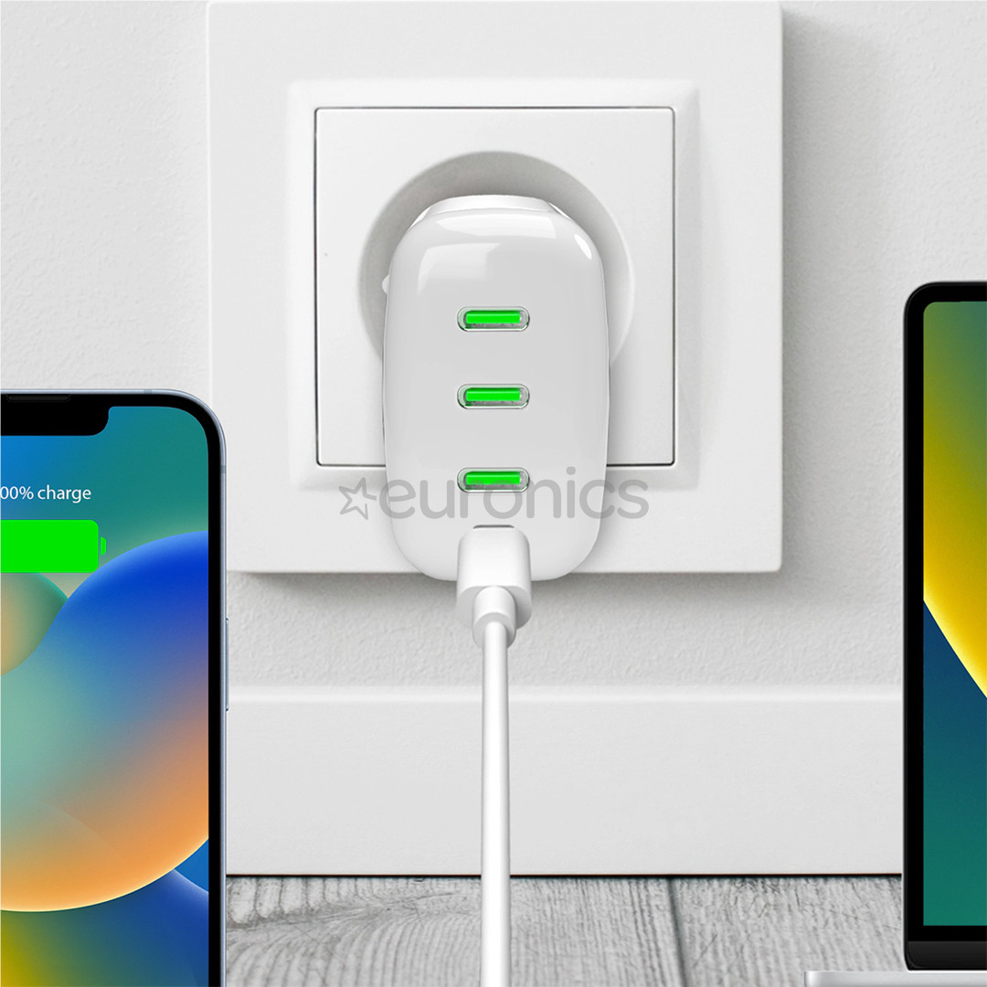 Puro MiniPro Gan Wall Charger, 96 Вт, белый - Зарядное устройство