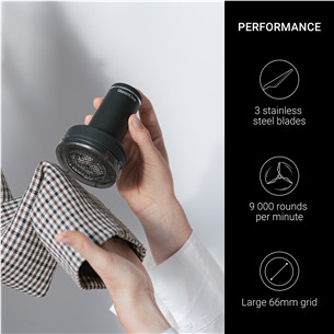 SteamOne, черный - Ручной отпариватель + устройство для удаления катышков