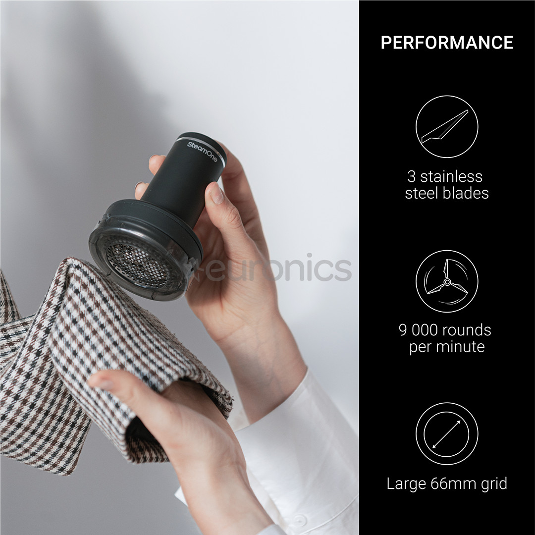 SteamOne, черный - Ручной отпариватель + устройство для удаления катышков