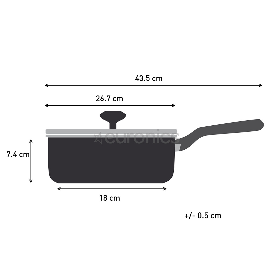 Tefal One pick pot pan, 24 cm, must - Sügav praepann
