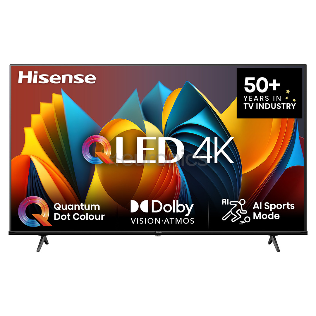 Hisense E7NQ, 43'', 4K UHD, QLED, black - TV