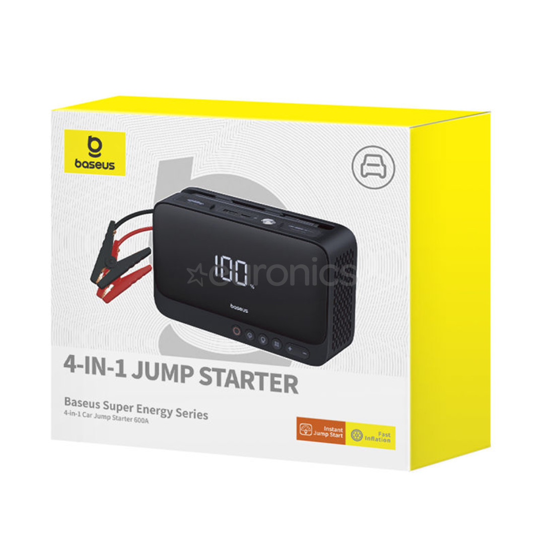 Baseus Super Energy 4-in-1 Jump Starter, 6000 mAh, 600 A, must - Akupank