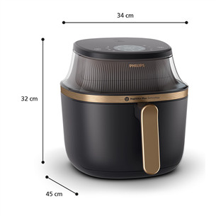 Philips 3000 Seeria, 7.2 L, 2000 W, must - Kuumaõhufritüür