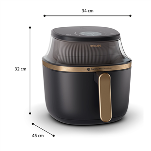 Philips 3000 Seeria, 7.2 L, 2000 W, must - Kuumaõhufritüür