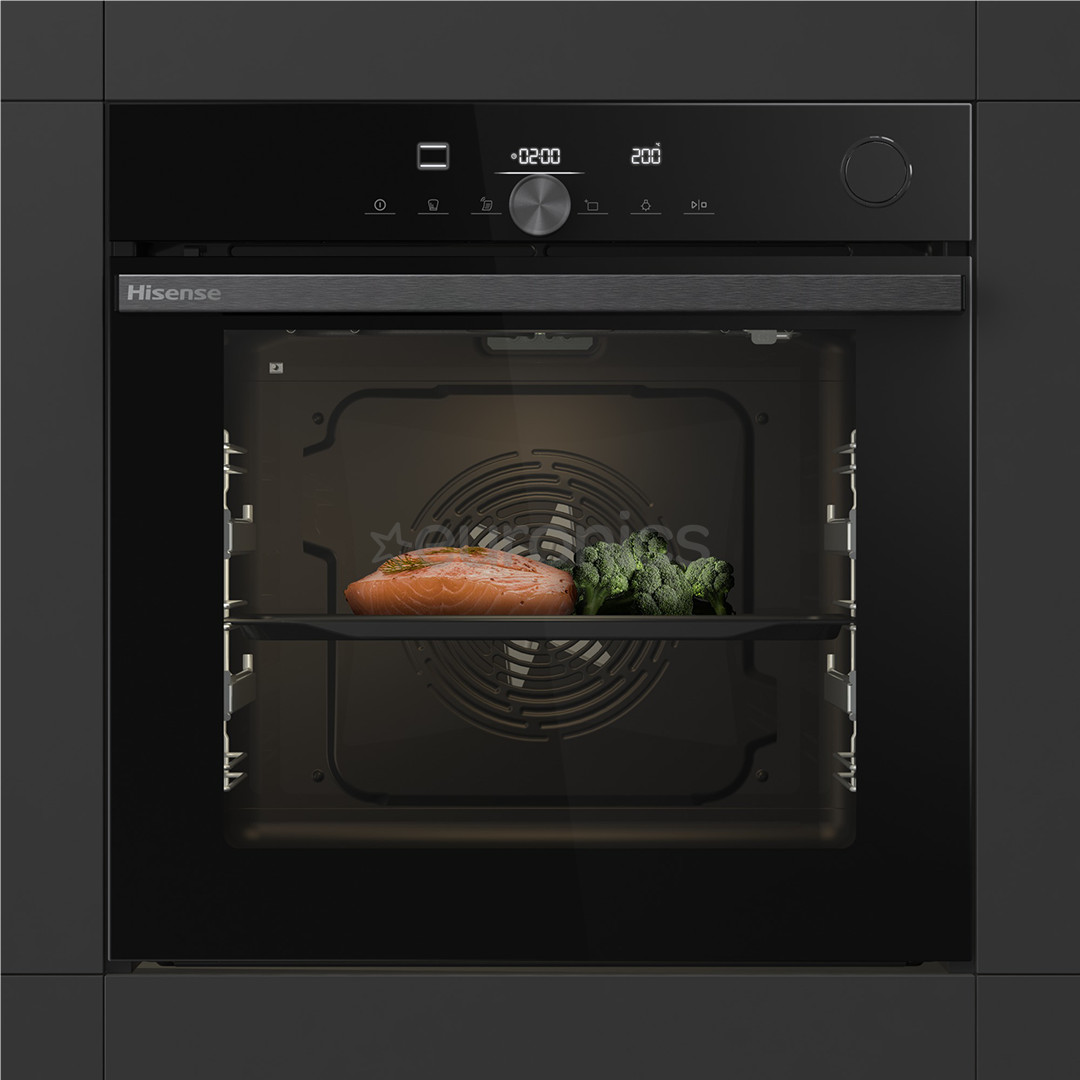 Hisense, 77 L, pyrolytic cleaning, black - Built-in oven