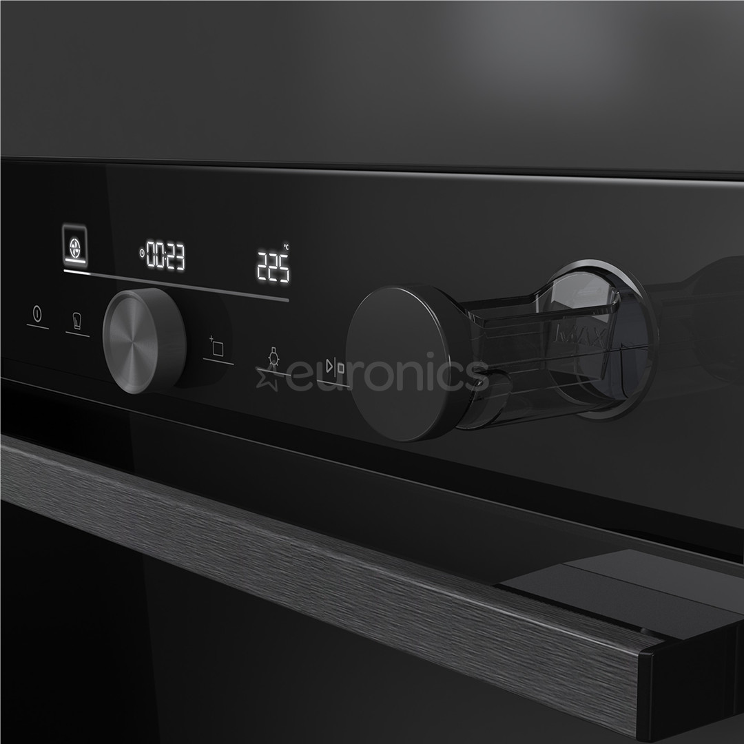 Hisense, 77 L, pyrolytic cleaning, black - Built-in oven