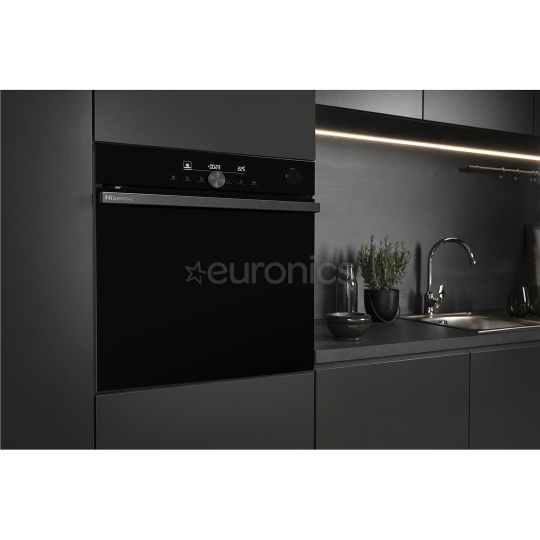 Hisense, 77 L, pyrolytic cleaning, black - Built-in oven