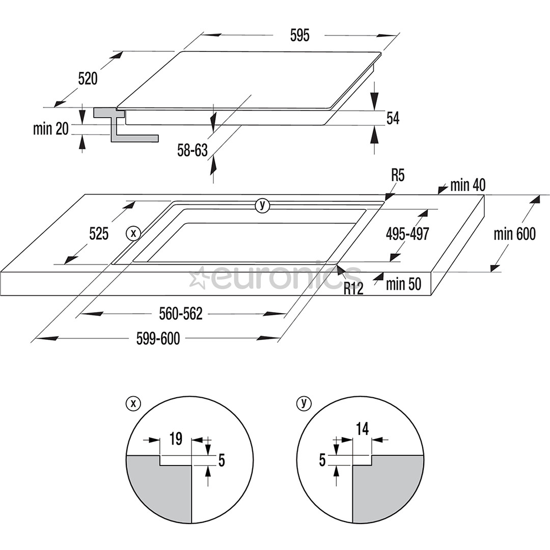 Hisense, laius 59.5 cm, must - Integreeritav induktsioonpliidiplaat