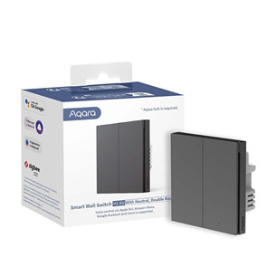 Aqara Wall Switch H1 EU Double Rocker, neutraal, hall - Nutikas lüliti