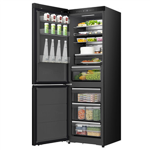 Hisense, NoFrost, 330 L, kõrgus 186 cm, must - Külmik