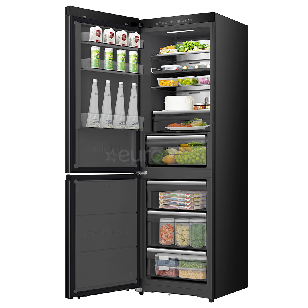 Hisense, NoFrost, 330 L, kõrgus 186 cm, must - Külmik
