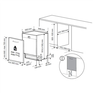 Beko, 13 place settings, width 59,8 cm - Built-in Dishwasher