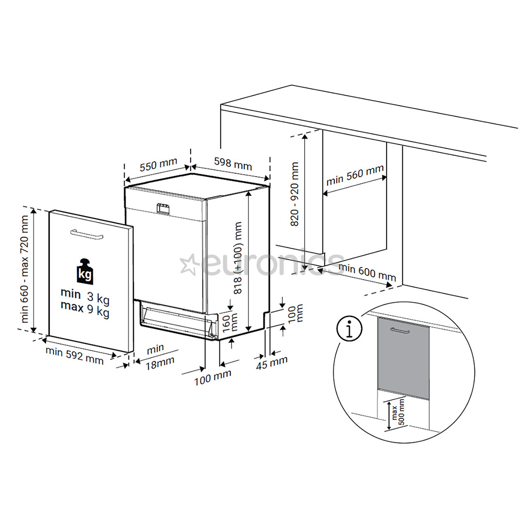Beko, 13 place settings, width 59,8 cm - Built-in Dishwasher