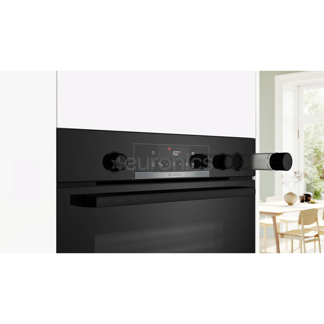 Bosch, Series 4, функция пара, 71 л, черный - Интегрируемый духовой шкаф