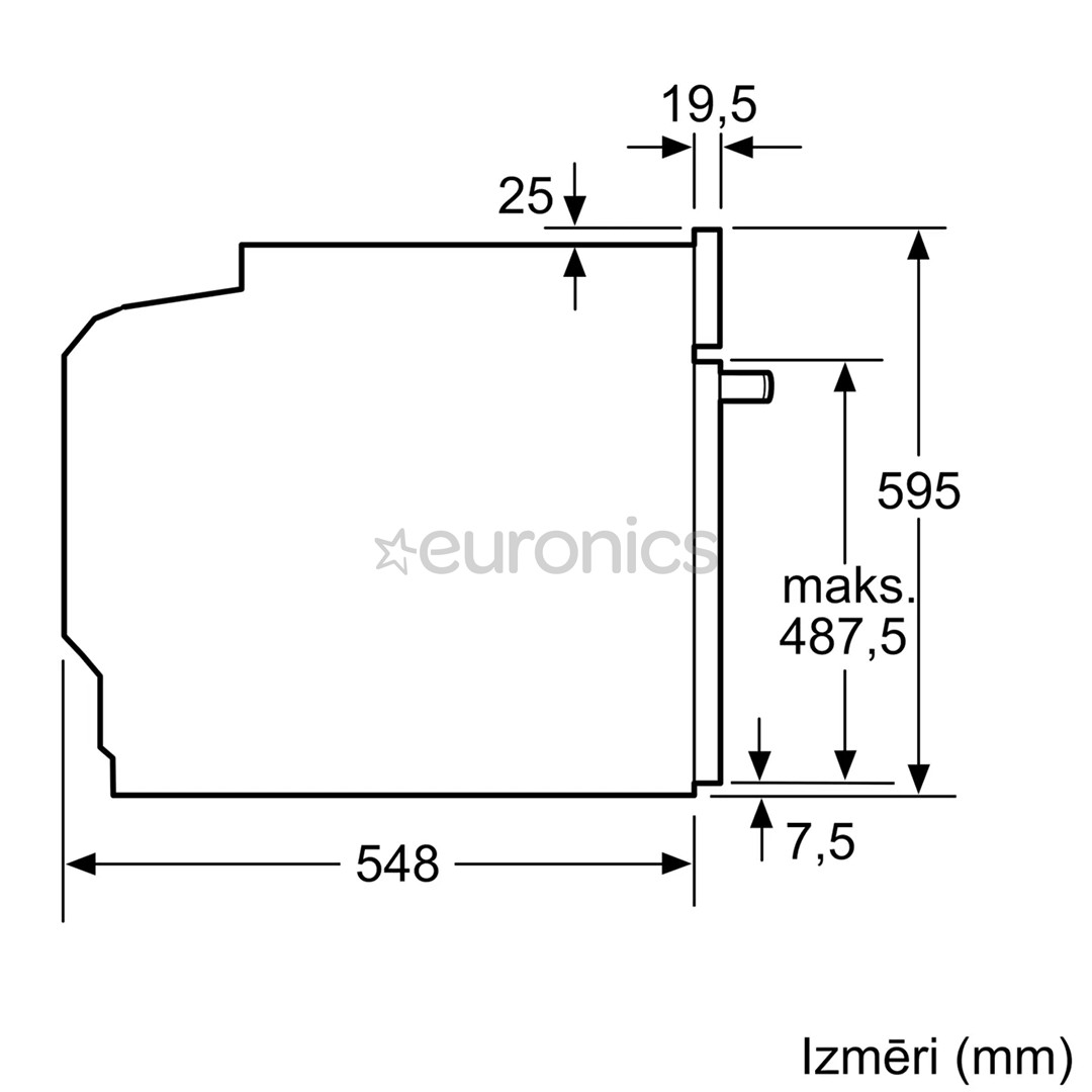Bosch, 71 L, pürolüütline puhastus, must - Integreeritav ahi